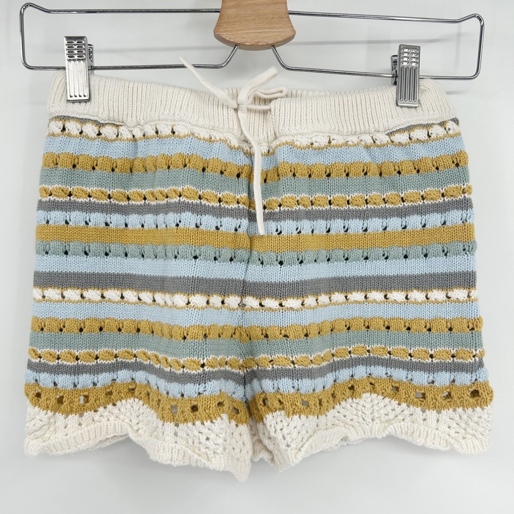 Ghanda Girls Boho Crochet Knit Annika Shorts Striped‎ Size 9 10